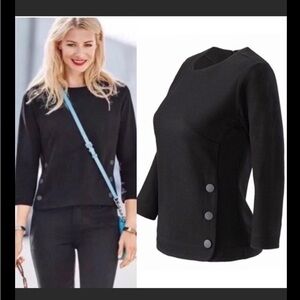 NWOT - CABI 3232 Osaka Nights Utility Top Black Ponte Knit Size S Career Top